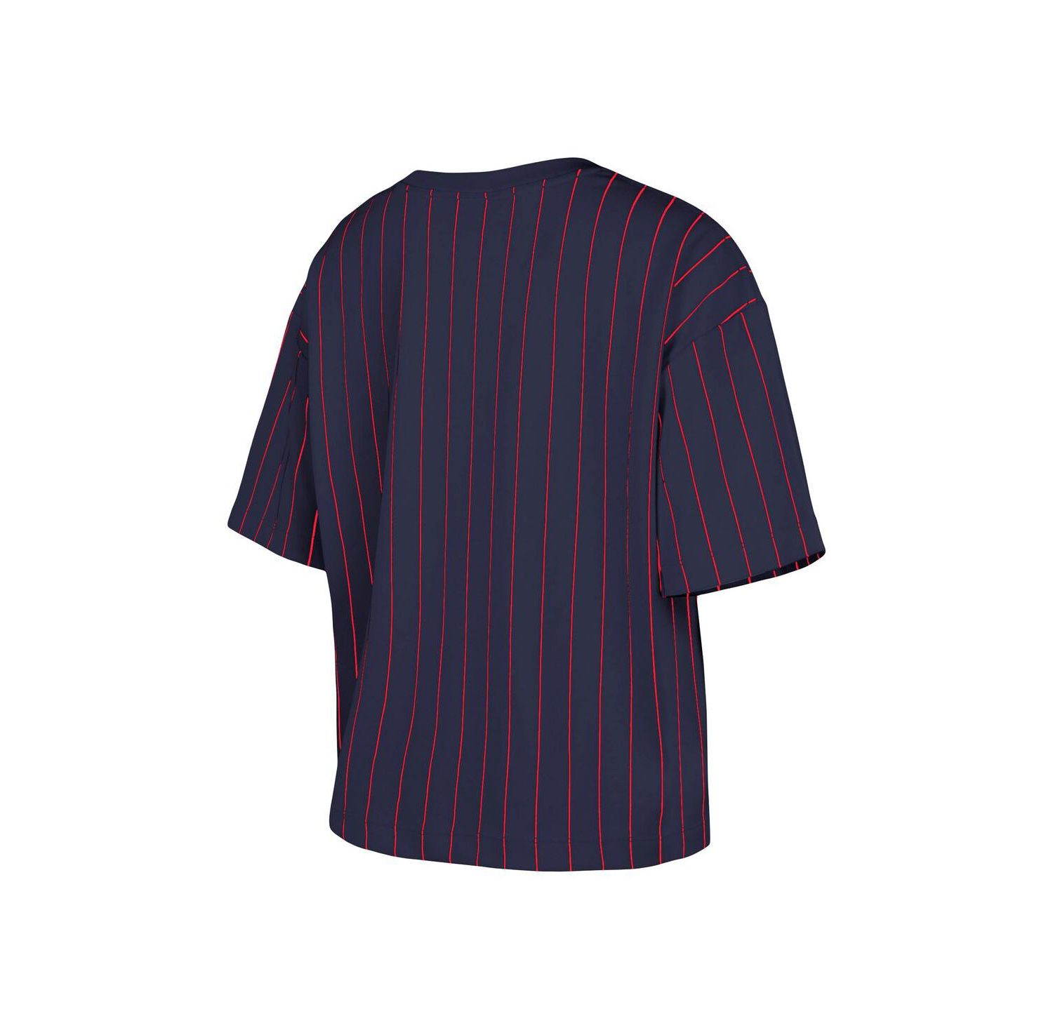 Women's Navy Boston Red Sox Boxy Pinstripe T-Shirt
