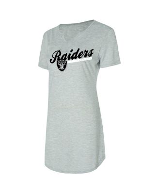 Women's Gray Las Vegas Raiders Petition Knit Nightshirt