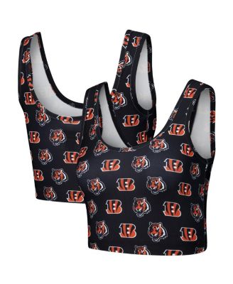 Concepts Sport - Women's Black Cincinnati Bengals Record Allover Print Bralette
