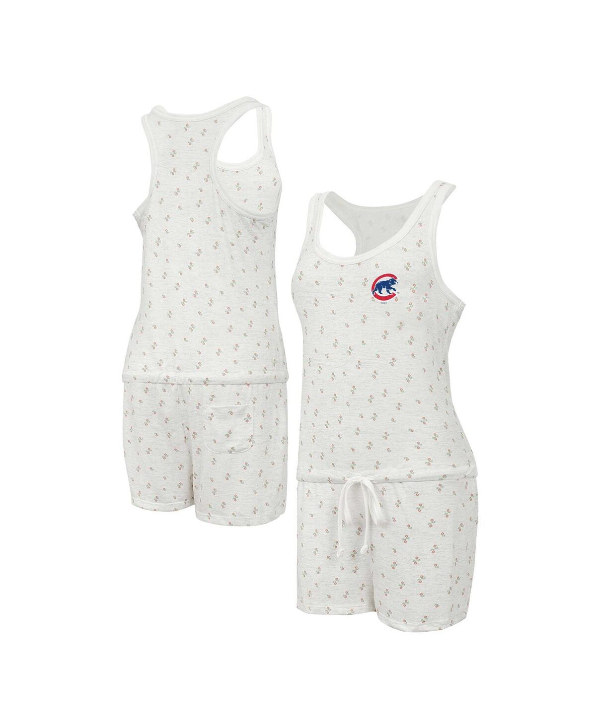 Concepts Sport Cream Chicago Cubs Montana Hacci Knit Romper In White