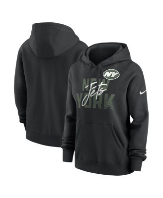 Nike - Women's Black New York Jets Wordmark Club Fleece Pullover Hoodie