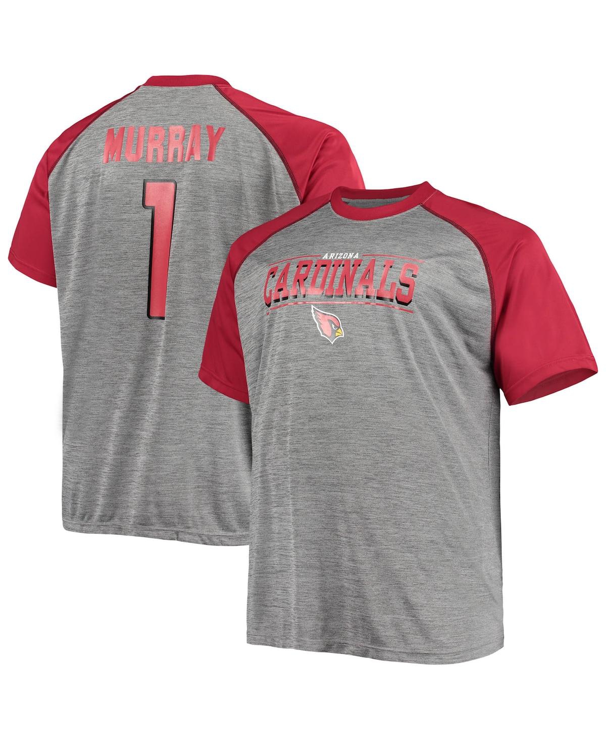 Men's Kyler Murray Cardinal/Heathered Gray Arizona Cardinals Big Tall Player Name Number Raglan T-Shirt - Cardinal, Heather Gray