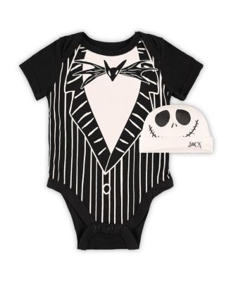 Children's Apparel Network - Apparel Network Newborn Black The Nightmare Before Christmas Jack Skellington Bodysuit and Hat Set