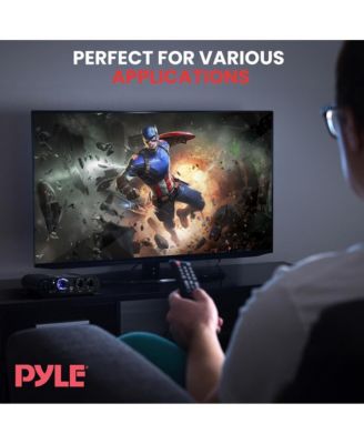 Bluetooth Mini Blue Compact Audio Amplifier - Aux Input, Push-Type Terminals, Includes Power Adapter, 90 Watt Amp