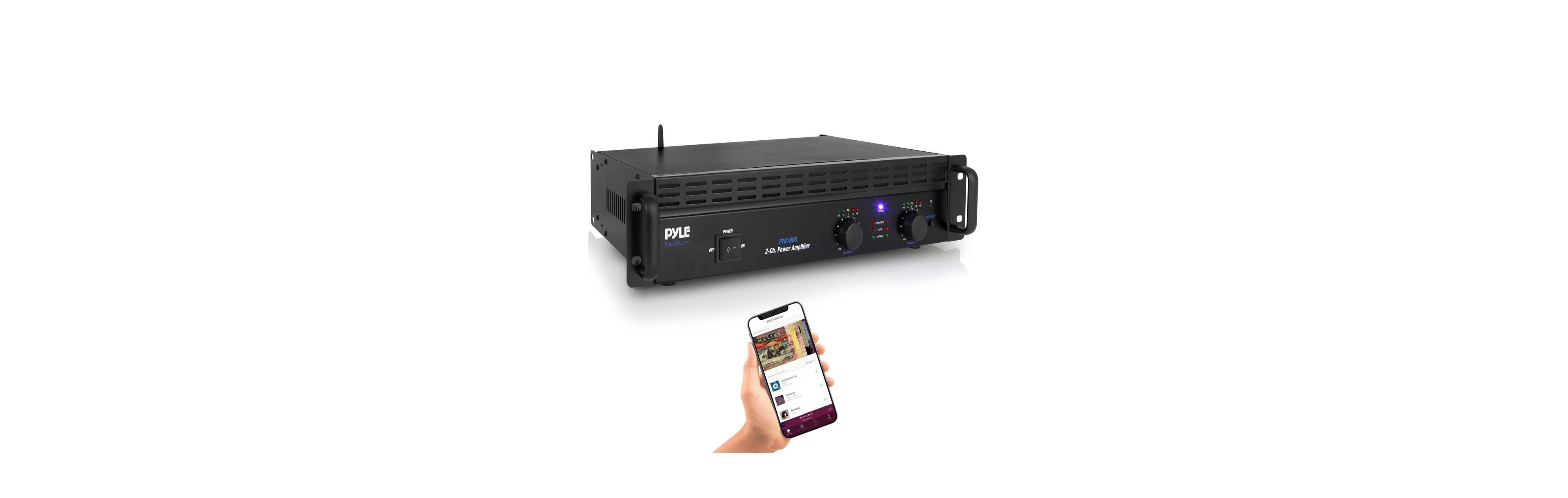 Pyle Bluetooth Pro Audio Power Amplifier - 2-Channel Rack Mount Bridgeable Sound Amplifier (1000 Watt)