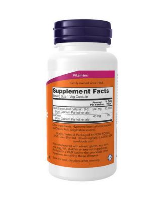 Pantothenic Acid ,500 mg ,100 Caps