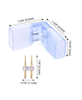 2 Pin Connectors Accessories L Shape with Pin for 7x14mm Neon Rope Light