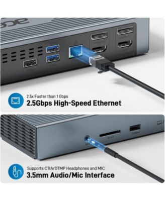 Thunderbolt 4 Dock for 4 Monitors | 16-in-1 USB-C Docking Station with 40Gbps Speed, 4K60Hz, 8K Support, 160W Power, 2.5Gbps Ethernet | Compatible with Windows, MacBook, Acer Laptops