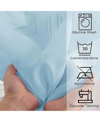 Extra Long 1 Piece Baby Blue Lightweight Rod Pocket Transparent Backdrop Sheer Window Curtain - 90 in. Long