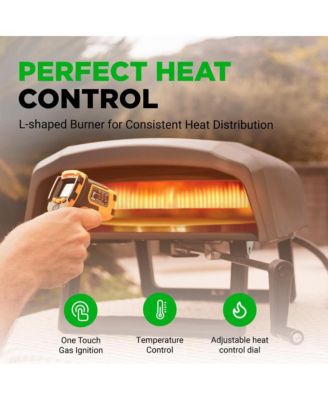 360° Portable Pizza Oven with Rotating Pizza Stone, Rain Cover, Regulator, and Hose