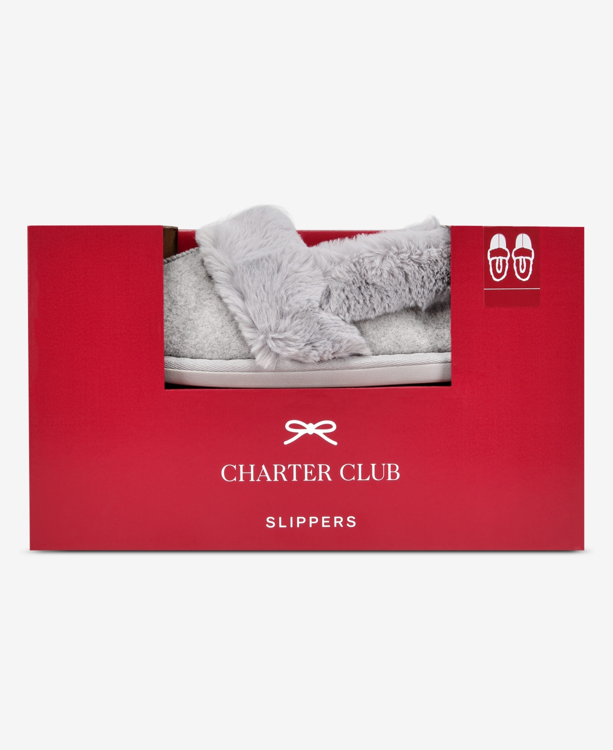 Charter Club Women's Faux-fur-lined Slippers, Macy's Exclusive In White