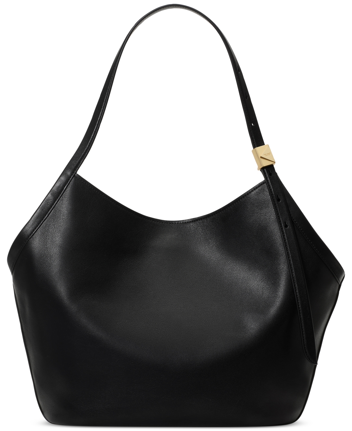 Kate Spade Deco Extra Large Fine Grain Leather Tulip Tote In Black