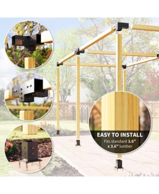 12PCS Pergola Kit Brackets for 4"x4" (Actual 3.6"x3.6") Lumber