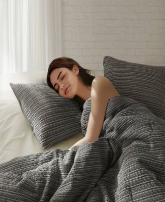 Lyon Waffle Washed 3-Pc. Comforter Set, King/California King