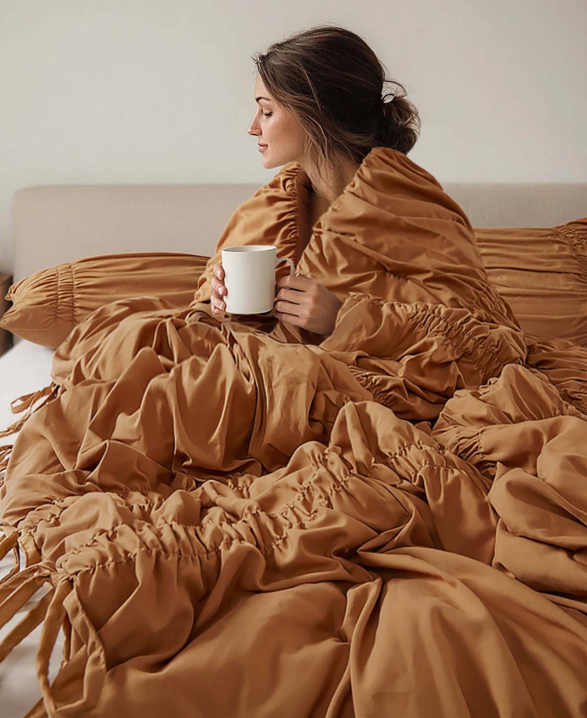 510 Design Mia Ruched 2-pc. Comforter Set, Twin/twin Xl In Brown