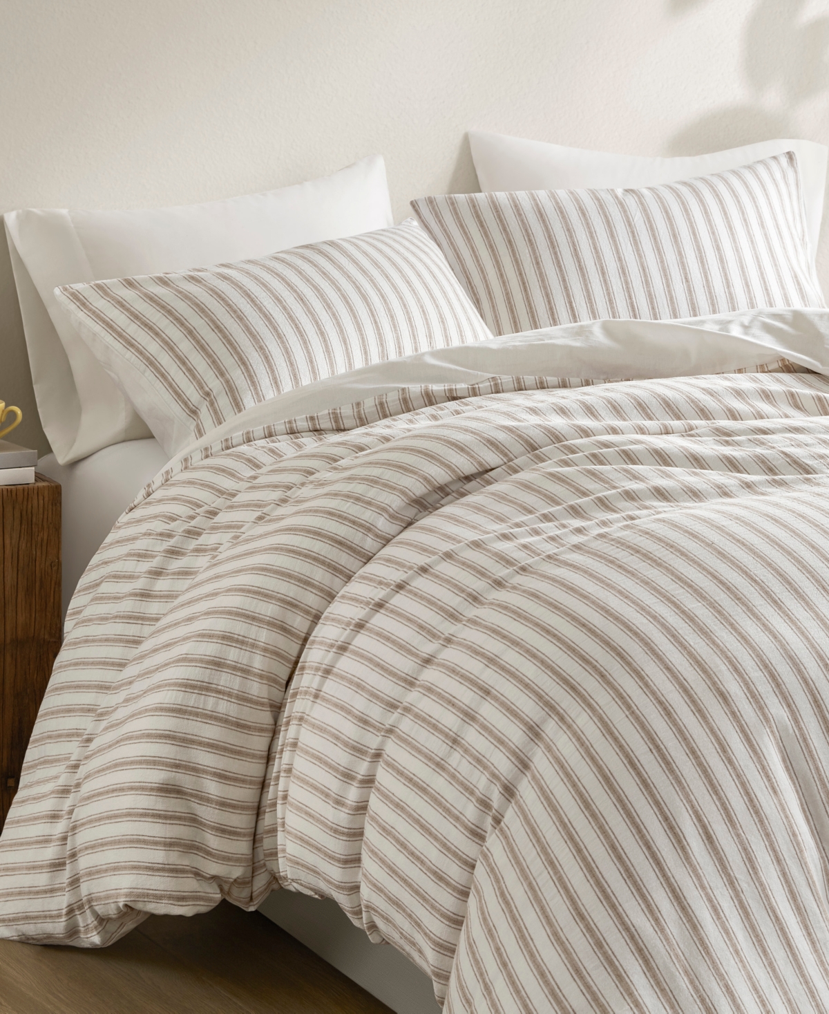 Madison Park Etta Striped 3-pc. Duvet Cover Set, California King In Brown