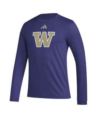 Men's Purple Washington Huskies Primary Locker Logo Pre-Game Long Sleeve T-Shirt