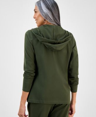 Petite Zip-Front Long-Sleeve Hoodie