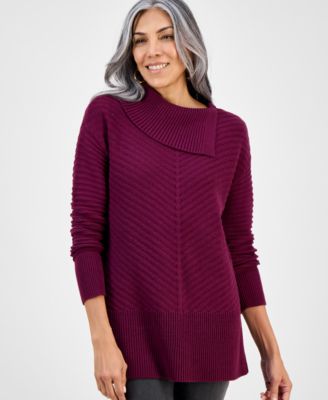 Style & Co - Women's Envelope-Neck Tunic Sweater, Created for Macy's