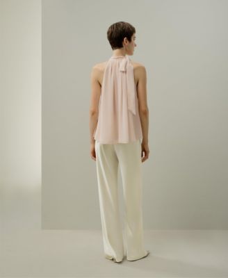 Women's Silk Georgette Tie-Neck Blouse