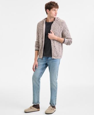 Men's Long-Sleeve Marled Hooded Zip Sweater, Macy's Exclusive 