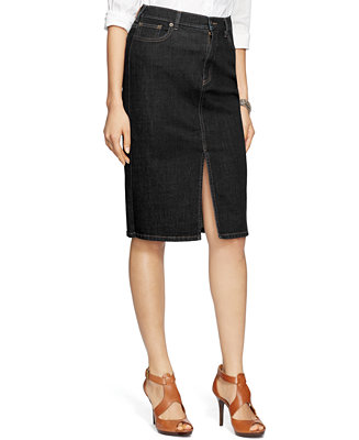 Lauren Ralph Lauren Stretch Denim Pencil Skirt - Skirts - Women - Macy's