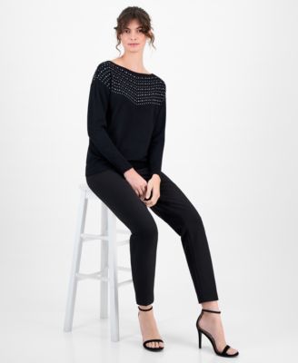 Women's Embellished Drop-Shoulder Sweater