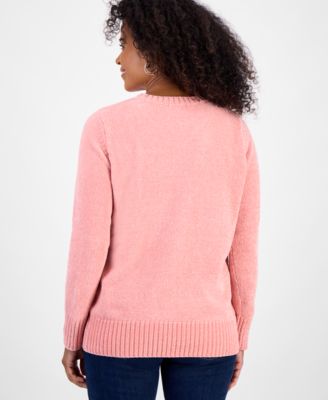 Petite Diamond-Texture Cable-Knit Sweater, Macy's Exclusive