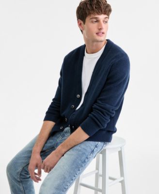 Men's Long-Sleeve Brushed Solid Cardigan, Macy's Exclusive