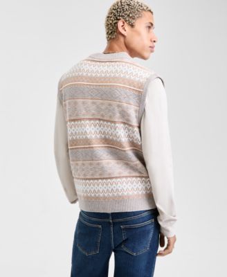 Men's Fair Isle Sweater Vest, Macy's Exclusive
