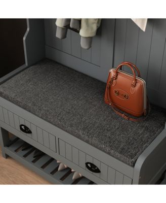 Grey countryside style multifunctional hall tree clothes hat rack