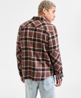 Men's Anthony Long-Sleeve Cotton Flannel Plaid Shirt, Macy's Exclusive