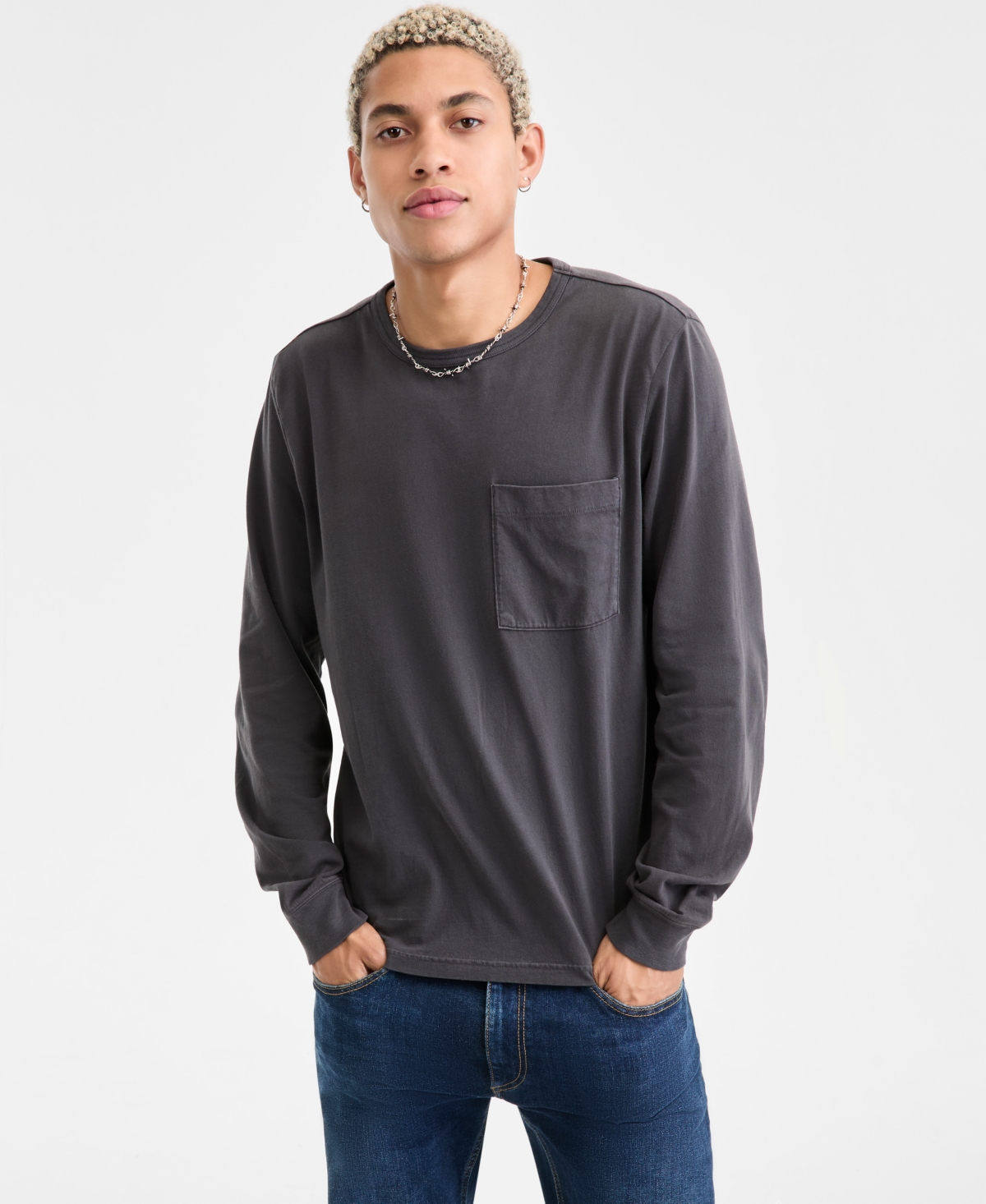 Sun + Stone Men's Long-Sleeve Cotton T-Shirt, Macy's Exclusive