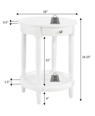18" Wood French Country Manor No Tools Round End Table