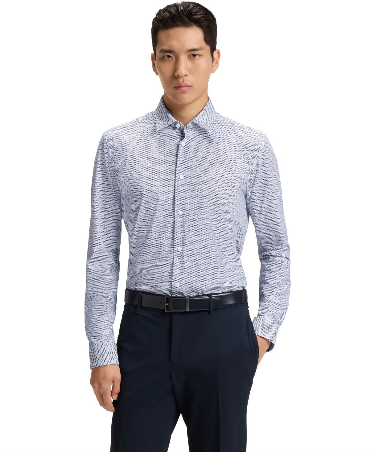 Мужская приталенная рубашка-стрейч Hugo Boss Performance-Stretch