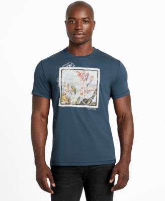 GUESS - Men's Short Sleeve Crewneck Flower Box Graphic T-Shirt