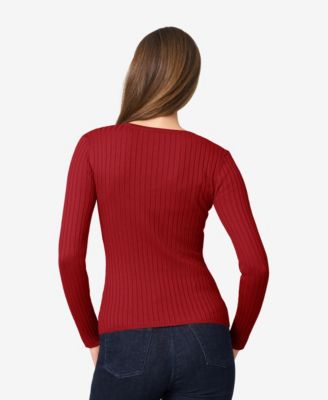 Women's Crewneck Ribbed-Knit Sweater 