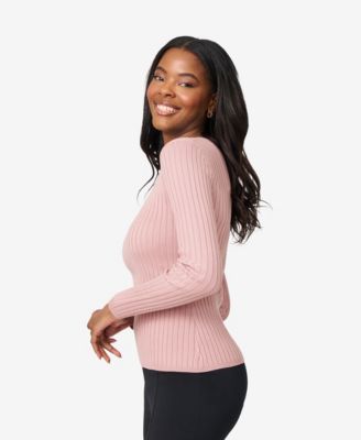 Women's Crewneck Ribbed-Knit Sweater 