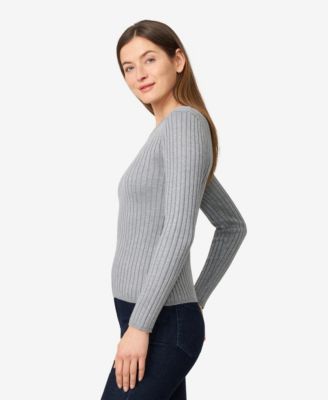 Women's Crewneck Ribbed-Knit Sweater 