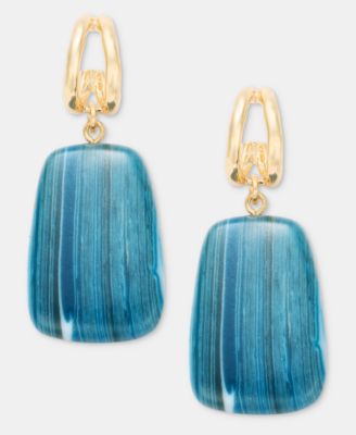 Stone Charm Split Hoop Earrings, Macy's Exclusive