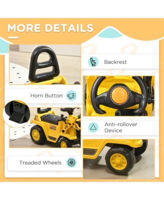 Kids Ride on Tractor with Storage, Excavator Scooter Gift for Kids