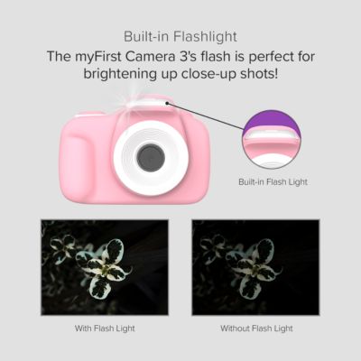 Camera 3 (Pink) Kids Digital Camera, Video Camera for Toddlers, 16MP 1080HD Video, MicroSD Card, Selfie & Macro Lens, Safety Neck Lanyard Gift for Kids 3-12