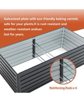 Furniture 6x3x2 FT Metal Raised Garden Bed