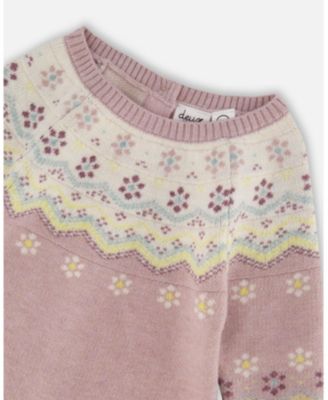 Baby Girl Jacquard Knitted Romper Keepsake Lilac - Baby