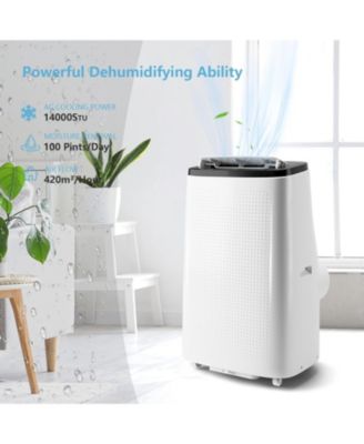 Offer Express 14,000 BTU 3-in-1 Portable Air Conditioner with Cooling, Dehumidifying, Fan Modes, Quiet Operation, and 24-Hour Timer