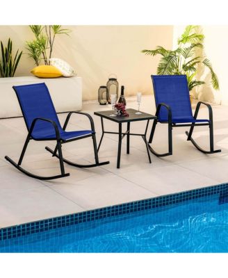 Patio Rocking Chair Heavy-Duty Metal Rocker Outdoor Anti-Slip