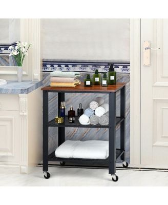 3-Tier Kitchen Utility Industrial Cart with Storage