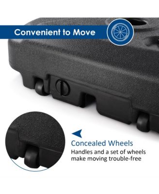 60L Patio Cantilever Offset Umbrella Base Portable Base Weight w/ Wheels