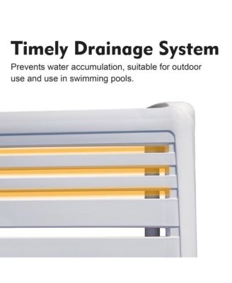 Flynama Outdoor Chaise Lounge, Pool Lounge Chair Plastic Adjustable Recliner in-Pool Lounger Tanning Lounge Chair with Table for in-Pool, Beach, Poolside, Lawn, White