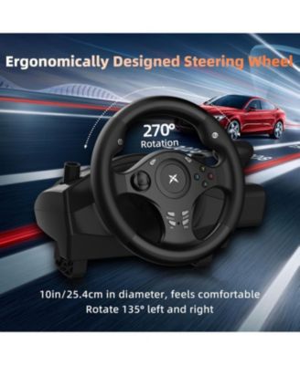 PC Racing Wheel with Pedals – 270&deg; Driving Force Simulator Steering Wheel, Dual Vibration, Compatible with Xbox, PS4, PS3, Nintendo Switch & Android